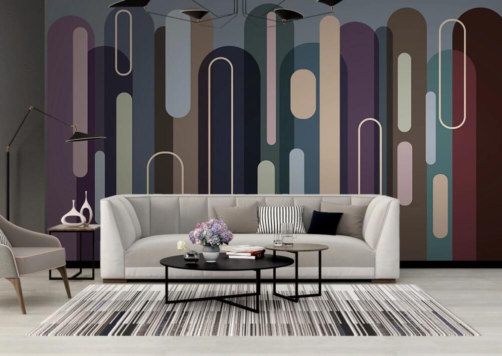 3D Morandi Pattern Overlap 1310 Wall Murals