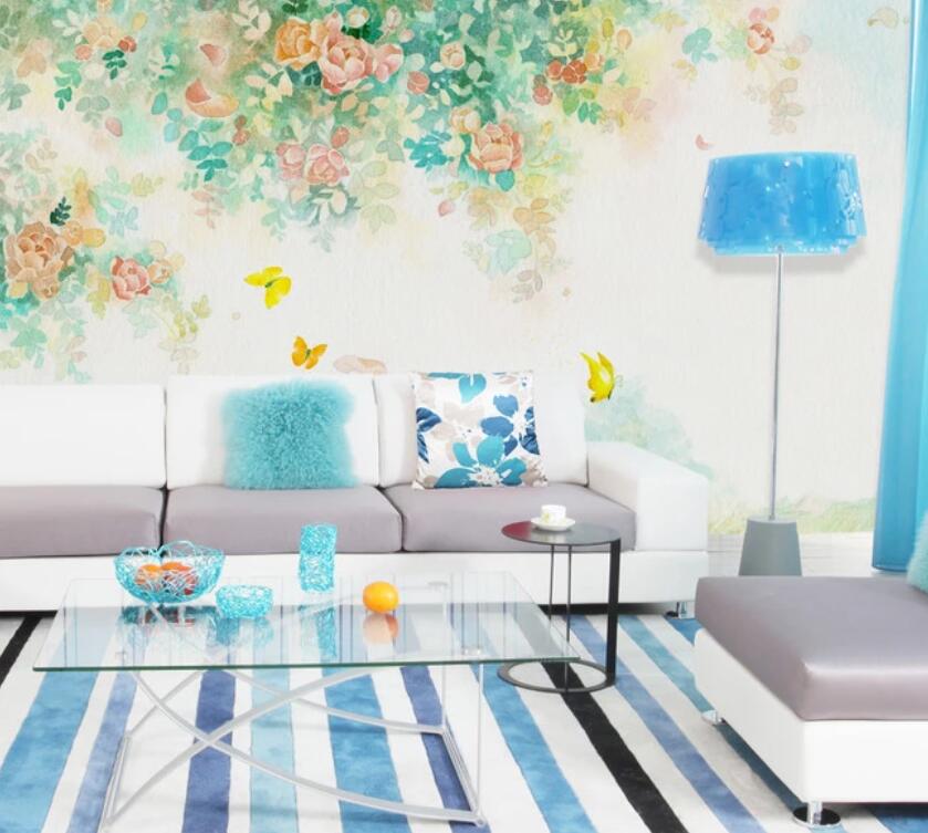 3D Green Flower Cluster Scenery 1810 Wall Murals