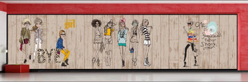 3D Fashion Girls 1863 Wall Murals