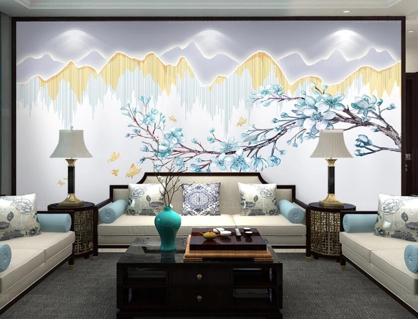 3D Blue Fairy Flowers 1953 Wall Murals