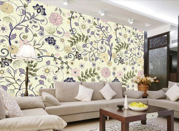 3D Curly Colored Leaves In Spring 1760 Wall Murals