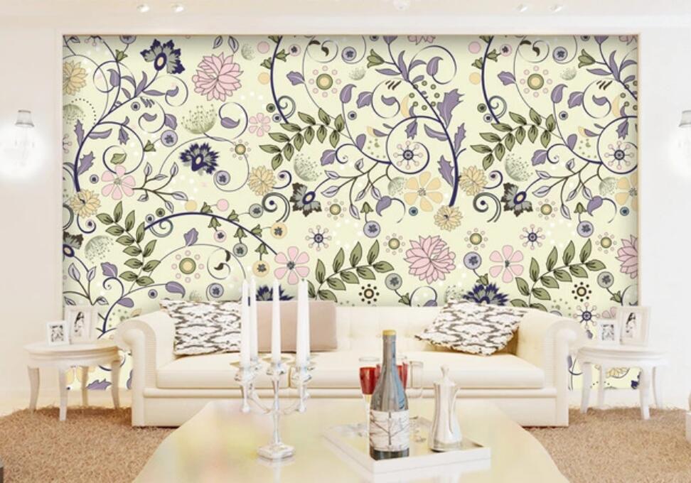 3D Curly Colored Leaves In Spring 1760 Wall Murals