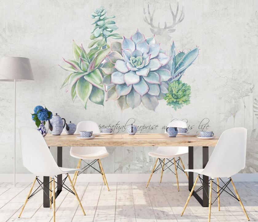 3D Succulent Clusters 1870 Wall Murals