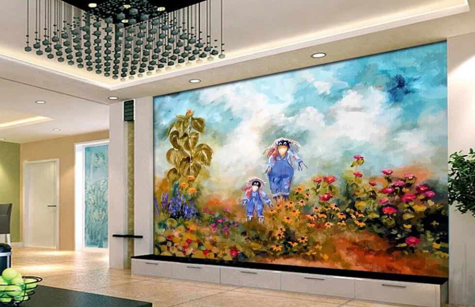 3D The Girl In The Dense Flowers 1859 Wall Murals