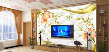 3D Two-cornered Safflowers 1772 Wall Murals