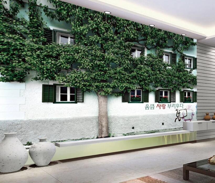 3D Dark Leaves Spread 1789 Wall Murals