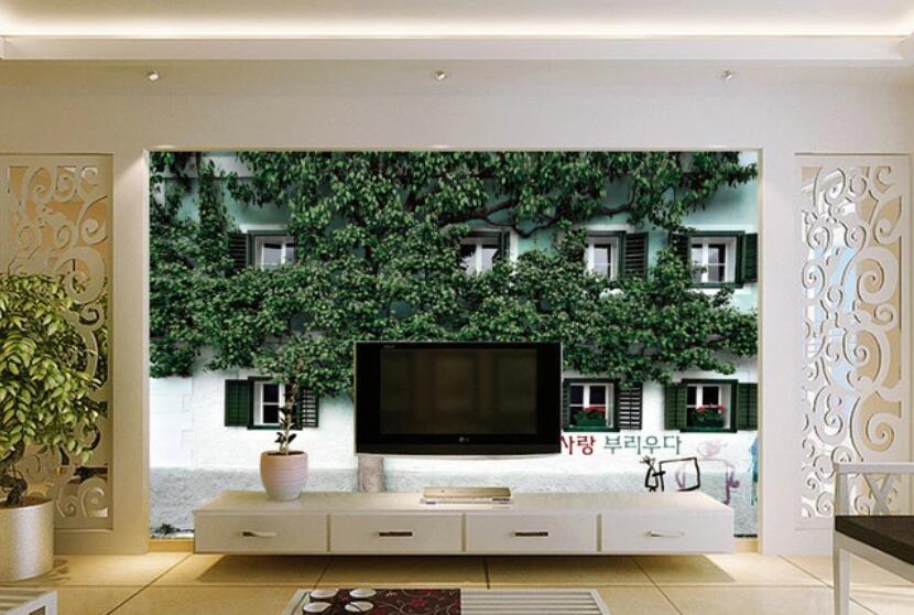 3D Dark Leaves Spread 1789 Wall Murals