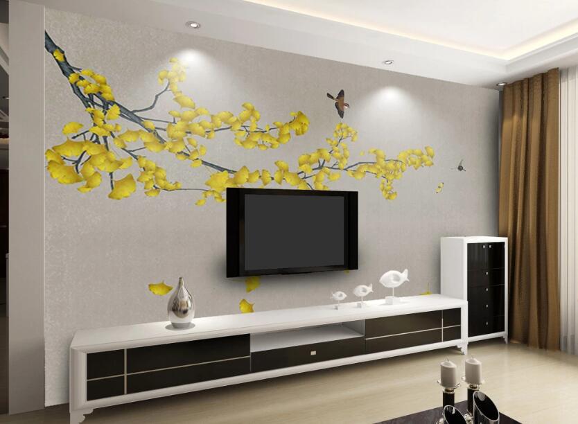 3D Bright Yellow Flowers 1866 Wall Murals