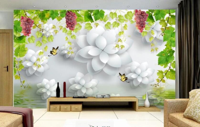 3D Purple Grape Bunch 1804 Wall Murals