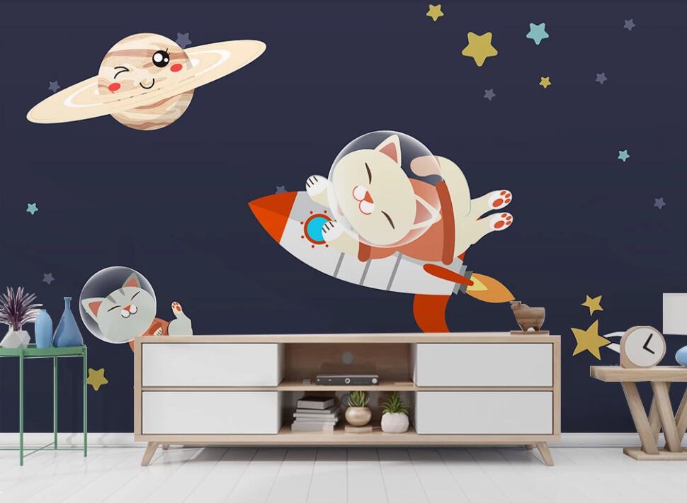 3D Dreaming Cosmic Cat 1998 Wall Murals