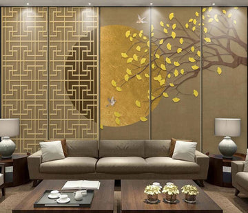 3D Yellow Fallen Leaves 1994 Wall Murals