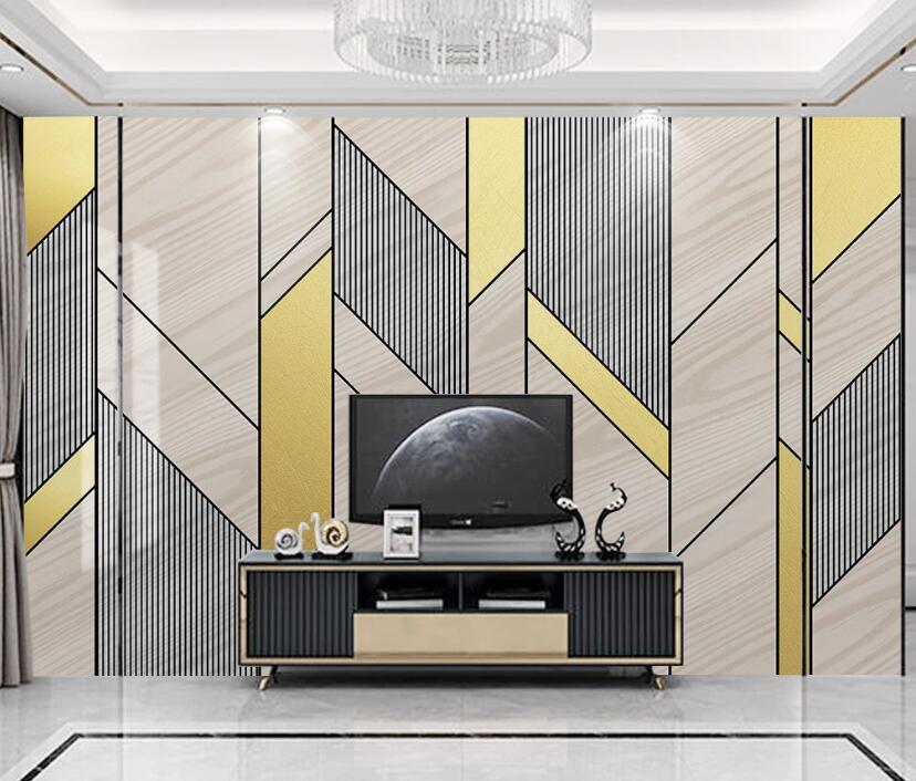 3D Three-color Geometric Distribution 1978 Wall Murals