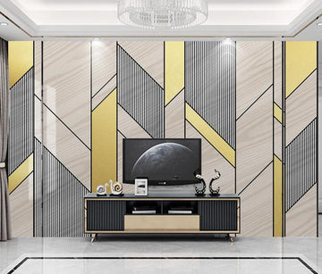 3D Three-color Geometric Distribution 1978 Wall Murals