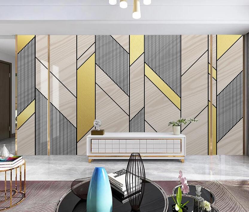 3D Three-color Geometric Distribution 1978 Wall Murals