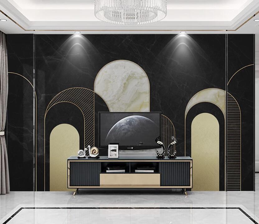 3D Three Color Ellipses 1976 Wall Murals