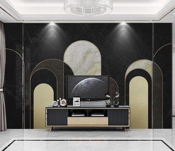 3D Three Color Ellipses 1976 Wall Murals