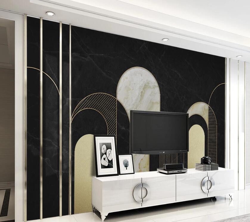 3D Three Color Ellipses 1976 Wall Murals