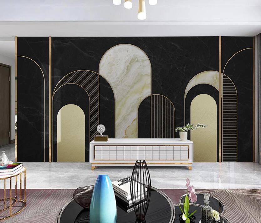 3D Three Color Ellipses 1976 Wall Murals