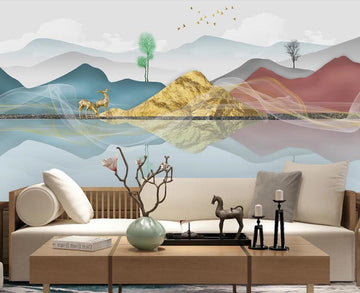 3D Three Colors Of Rolling Mountains 1975 Wall Murals