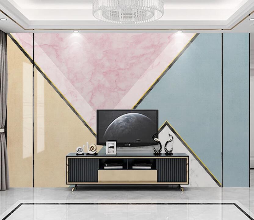 3D Three-color Triangle Relative 1970 Wall Murals