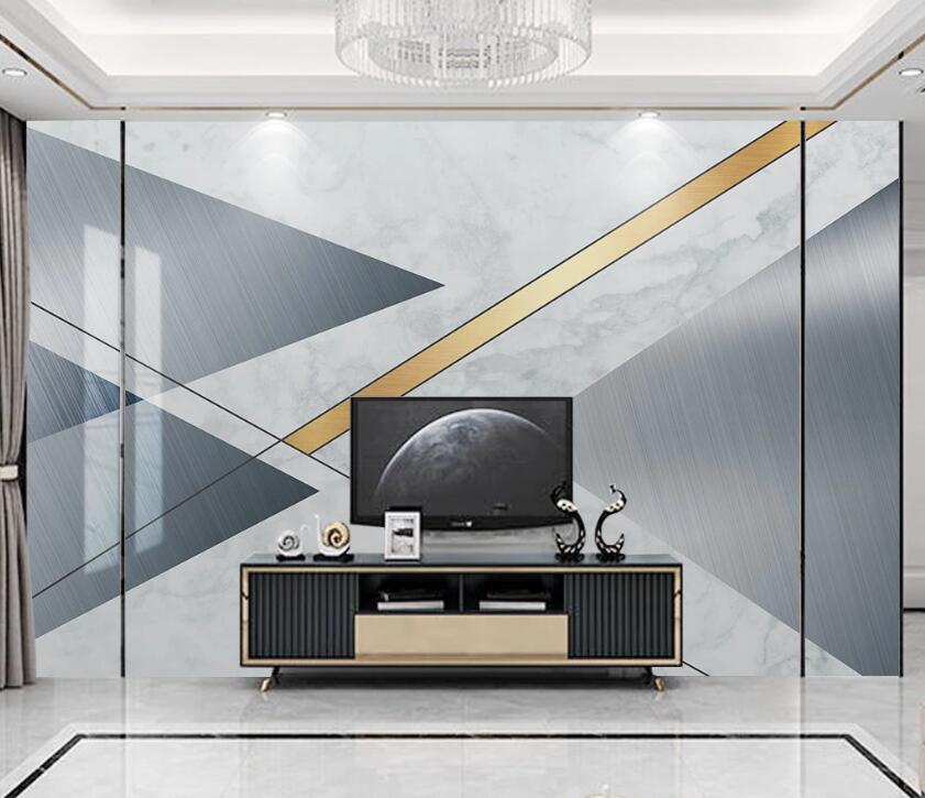 3D Gray Relative Triangle 1969 Wall Murals