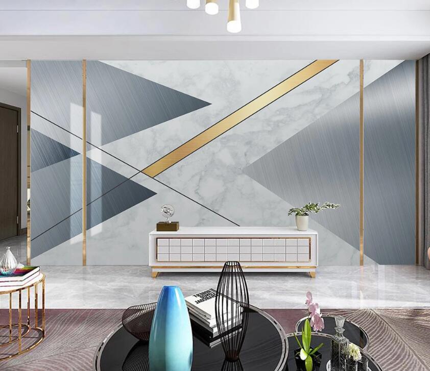 3D Gray Relative Triangle 1969 Wall Murals