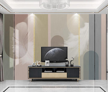 3D Faint Feathers Under Morandi's Color 1964 Wall Murals