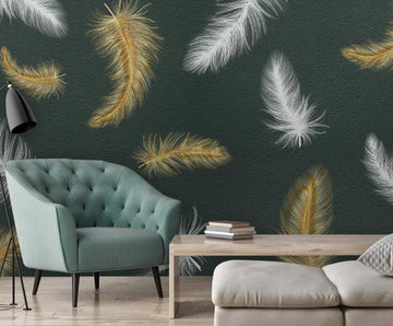 3D Two Kinds Of Charming Feathers 1963 Wall Murals