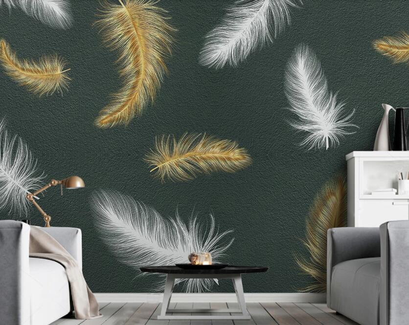 3D Two Kinds Of Charming Feathers 1963 Wall Murals
