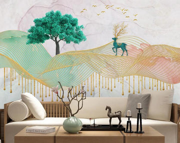 3D Dark Green Spread 1961 Wall Murals