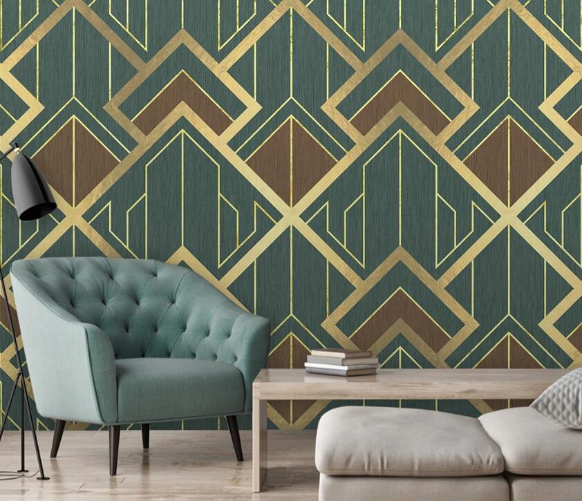 3D Three-color Geometric Composition 1958 Wall Murals