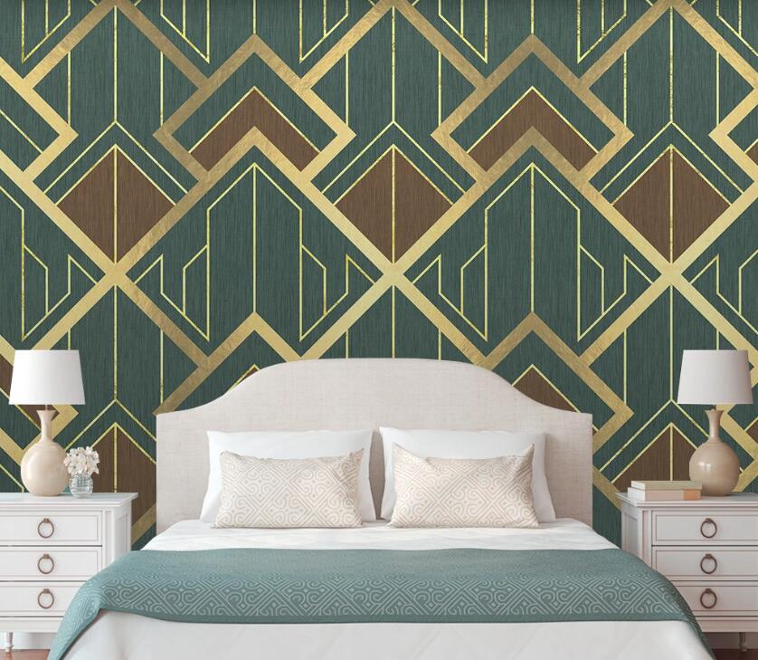 3D Three-color Geometric Composition 1958 Wall Murals