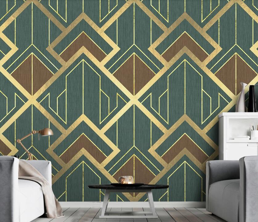 3D Three-color Geometric Composition 1958 Wall Murals