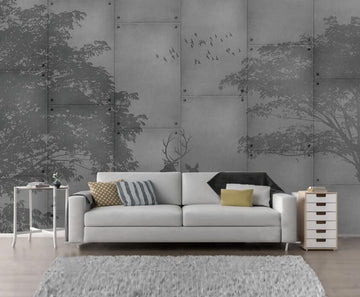 3D Grey Tree Shadow 1957 Wall Murals