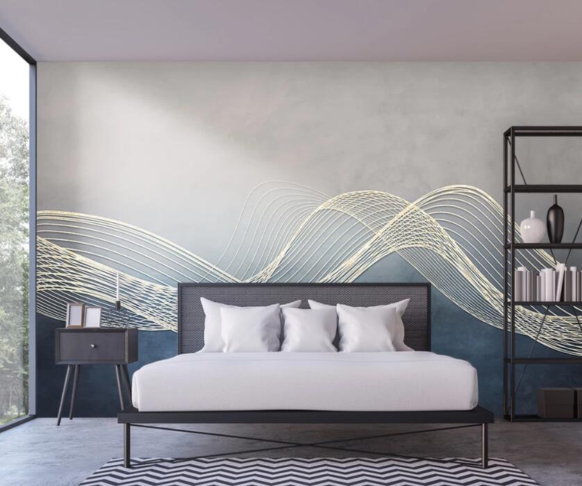 3D Yellow Lines 1955 Wall Murals