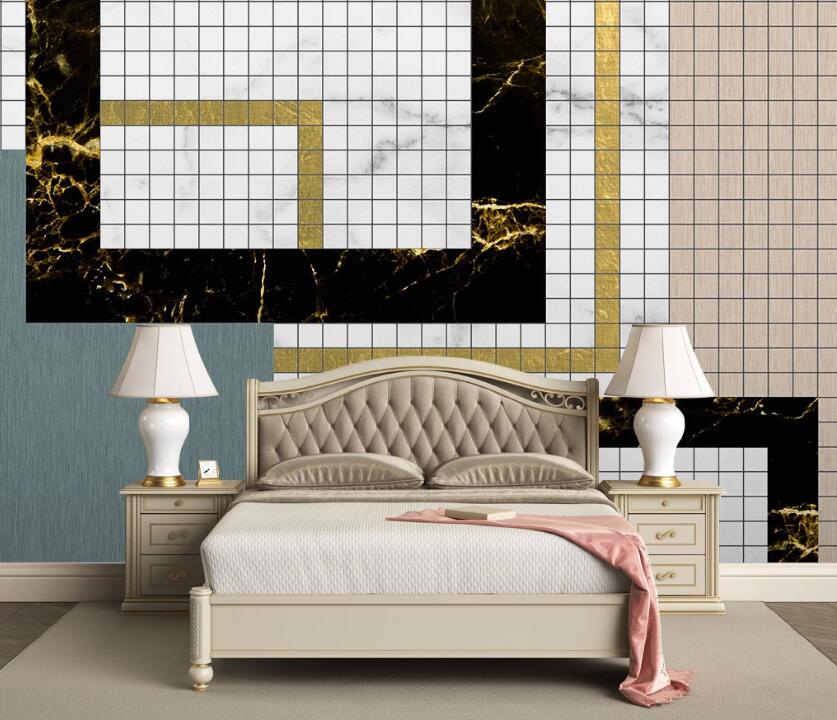3D Color Split Small White Grid 1948 Wall Murals