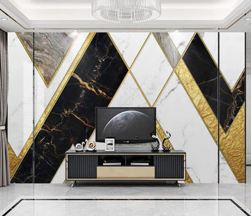 3D Colored Chevron Staggered 1941 Wall Murals