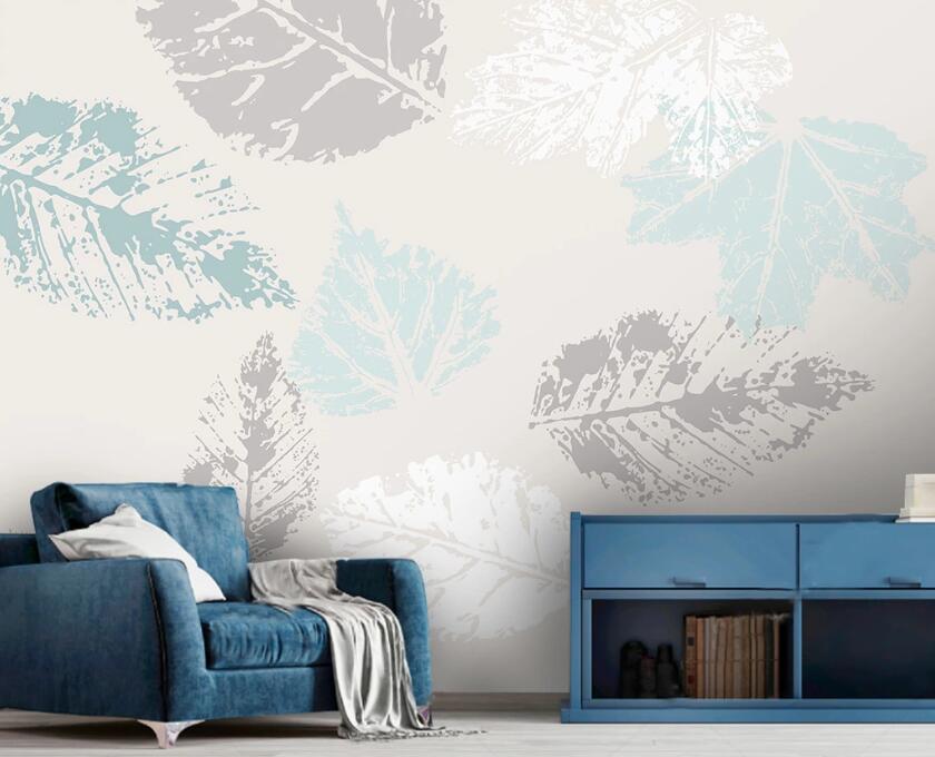 3D Leaves With Unclear Light Color 1933 Wall Murals