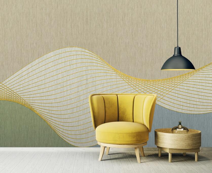 3D Four-color Elegant Waves 1926 Wall Murals