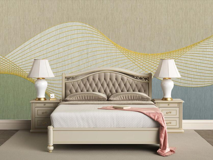 3D Four-color Elegant Waves 1926 Wall Murals
