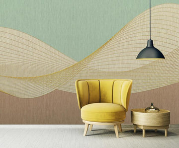 3D Three-color Elegant Waves 1925 Wall Murals