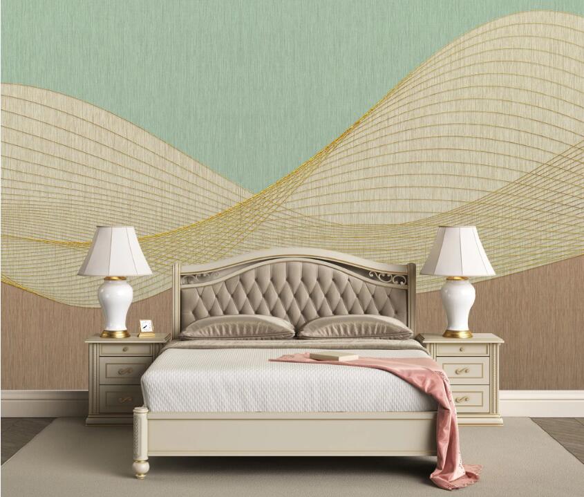 3D Three-color Elegant Waves 1925 Wall Murals