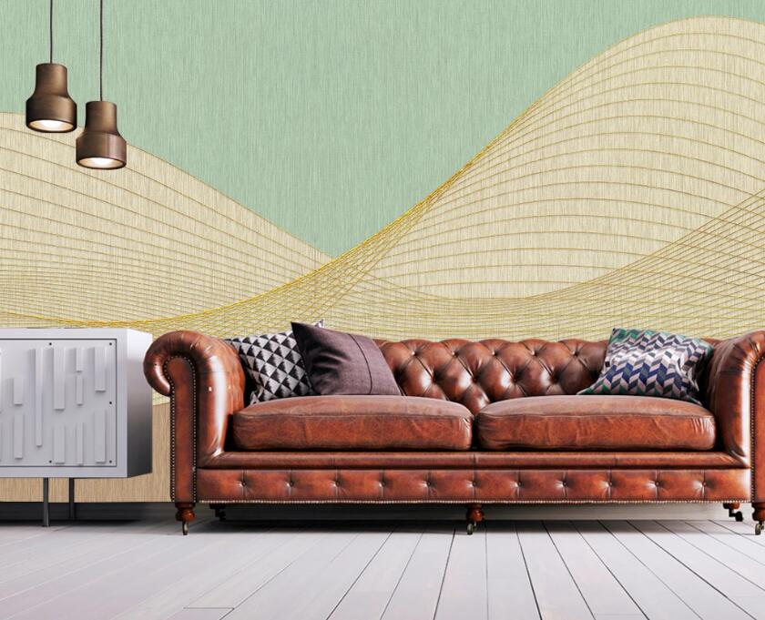 3D Three-color Elegant Waves 1925 Wall Murals