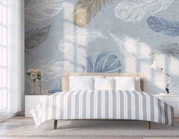 3D Pale Colored Feathers 1912 Wall Murals
