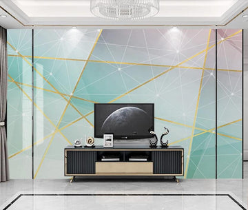 3D Vivid Light And Gold Thread Interlaced 1908 Wall Murals