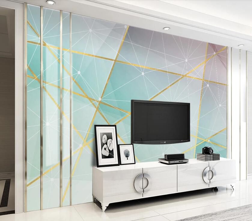 3D Vivid Light And Gold Thread Interlaced 1908 Wall Murals