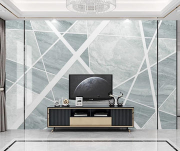 3D Light Gray Cut Staggered 1907 Wall Murals