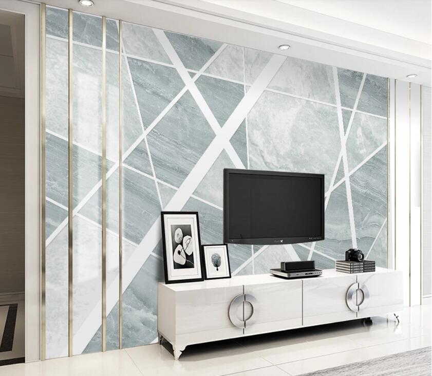 3D Light Gray Cut Staggered 1907 Wall Murals