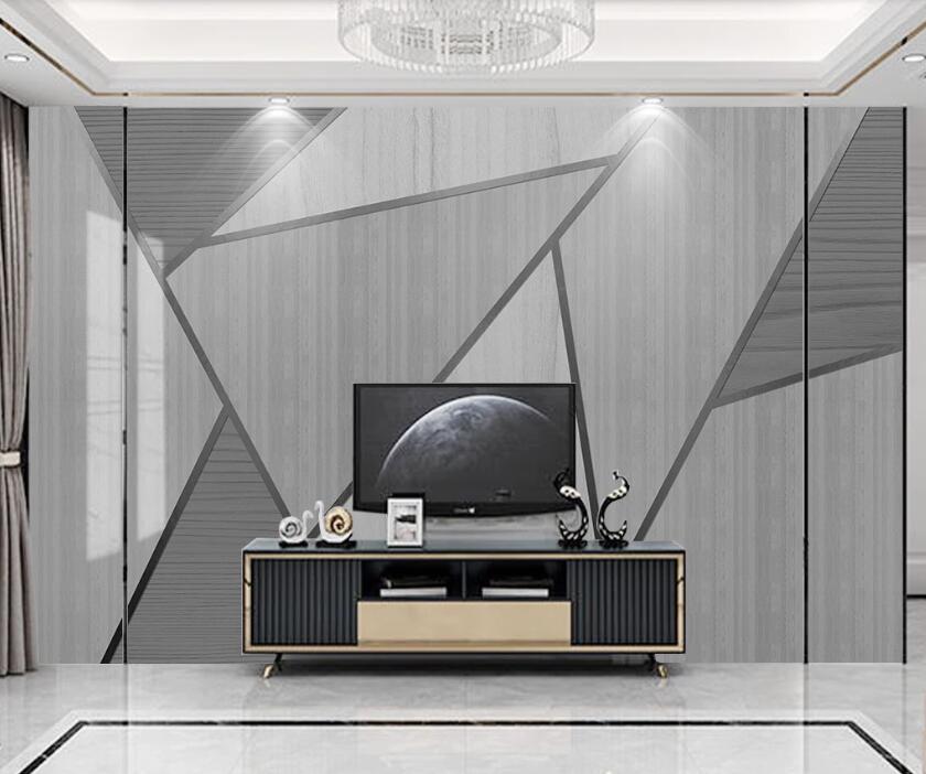 3D Grey Geometric Stitching 1906 Wall Murals