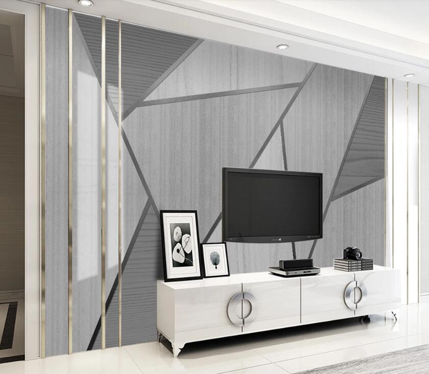 3D Grey Geometric Stitching 1906 Wall Murals